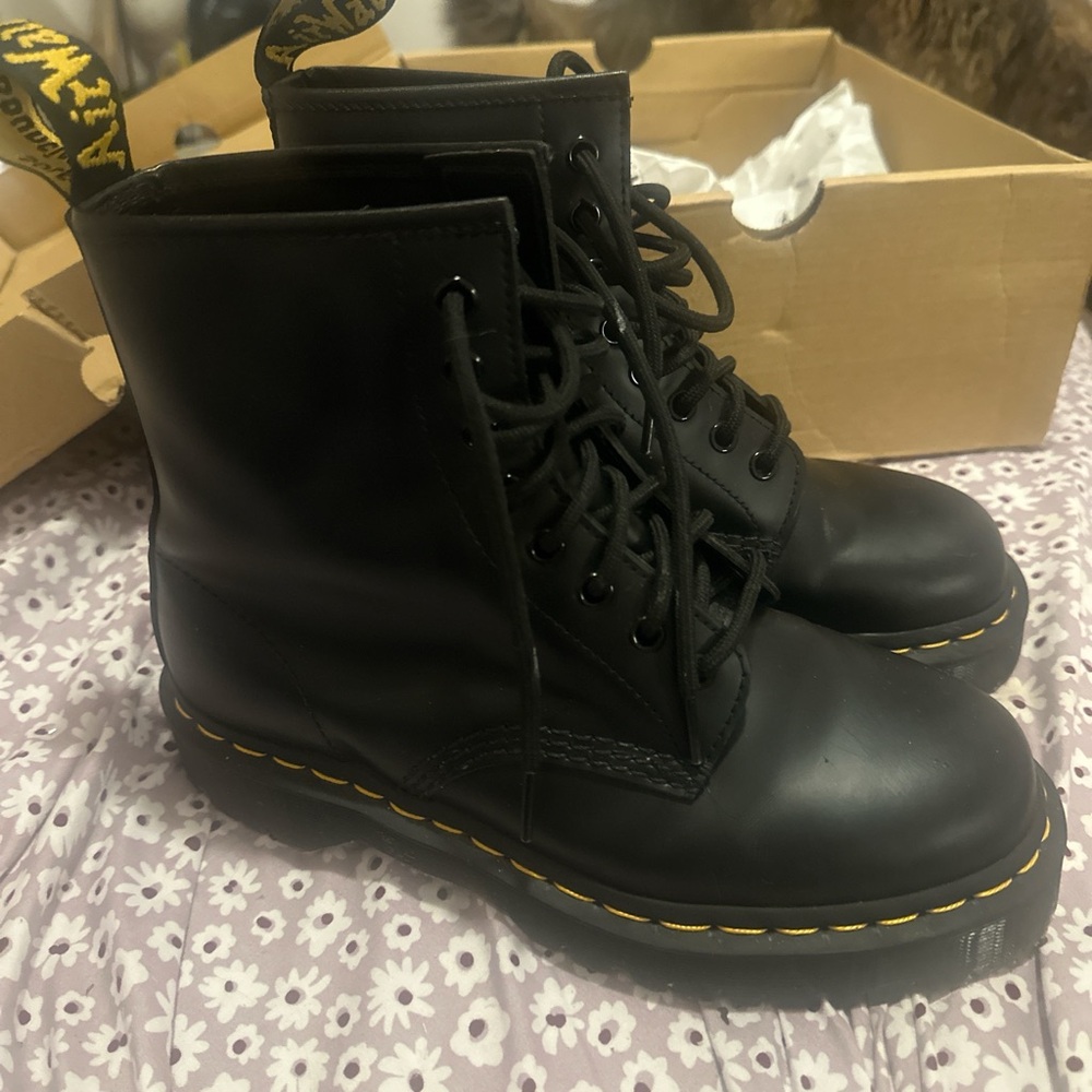 black dr. martens 1460 bex smooth lace up boots original price 180 - Picture 1 of 4